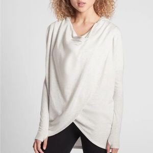 Athleta Purina Wrap Sweatshirt  Fog Grey Heather size L Oversized